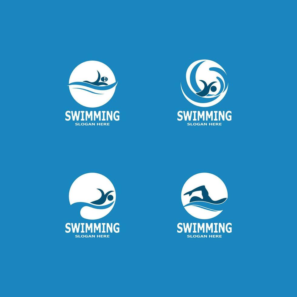 illustration de modèle vectoriel de logo de personnes de natation