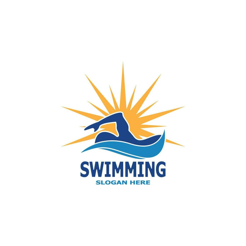 illustration de modèle vectoriel de logo de personnes de natation