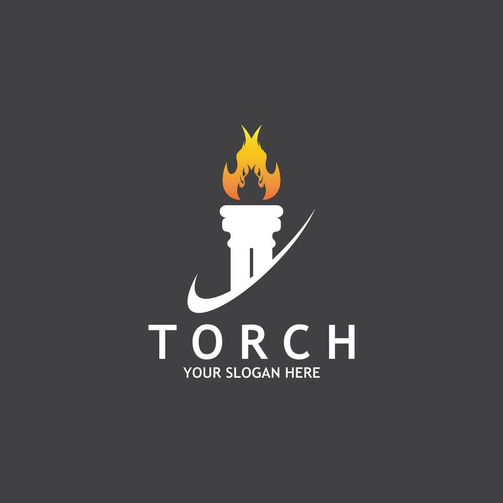 torche lumière vecteur logo conception modèle