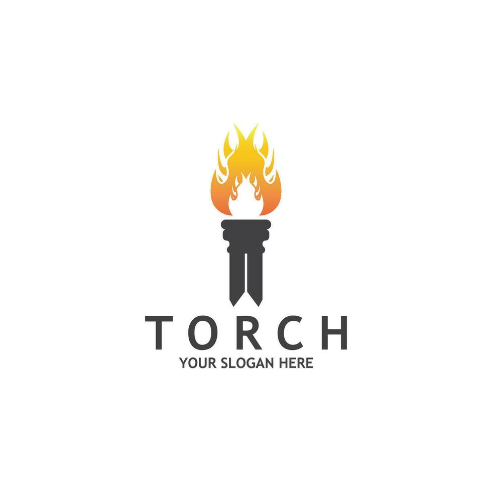 torche lumière vecteur logo conception modèle