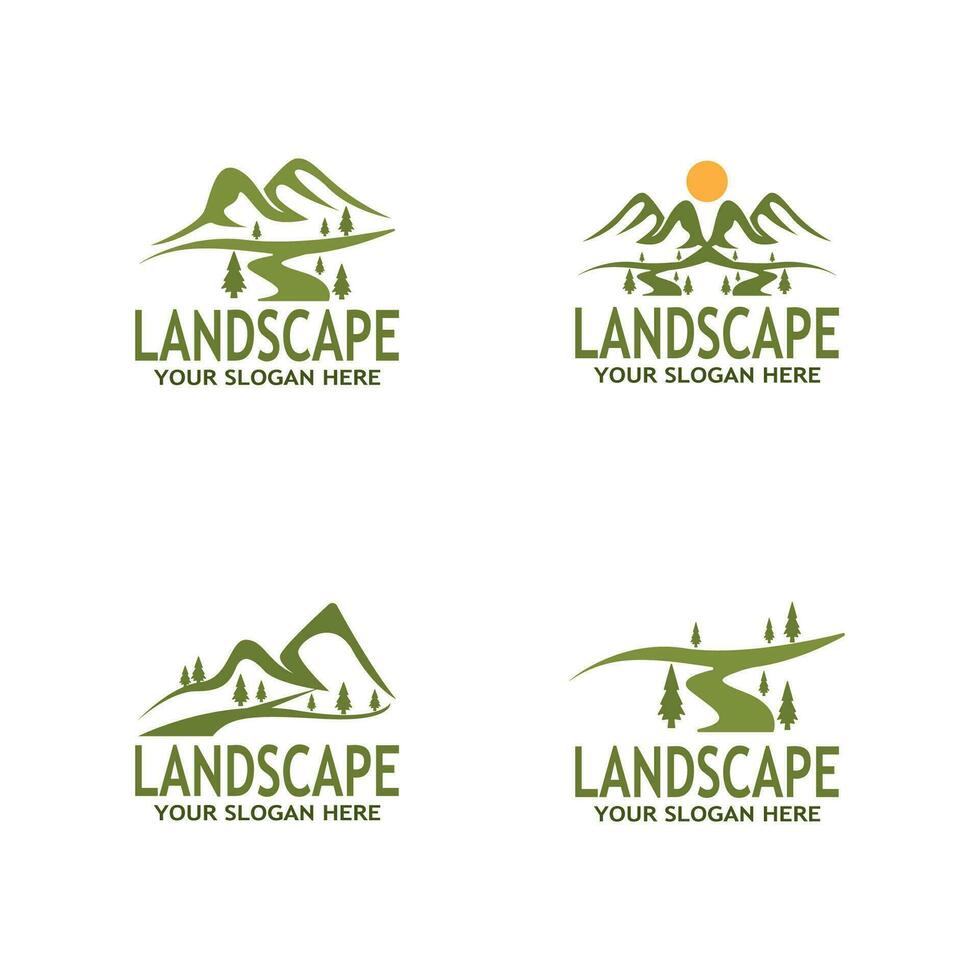 Facile la nature paysage logo vecteur illustration