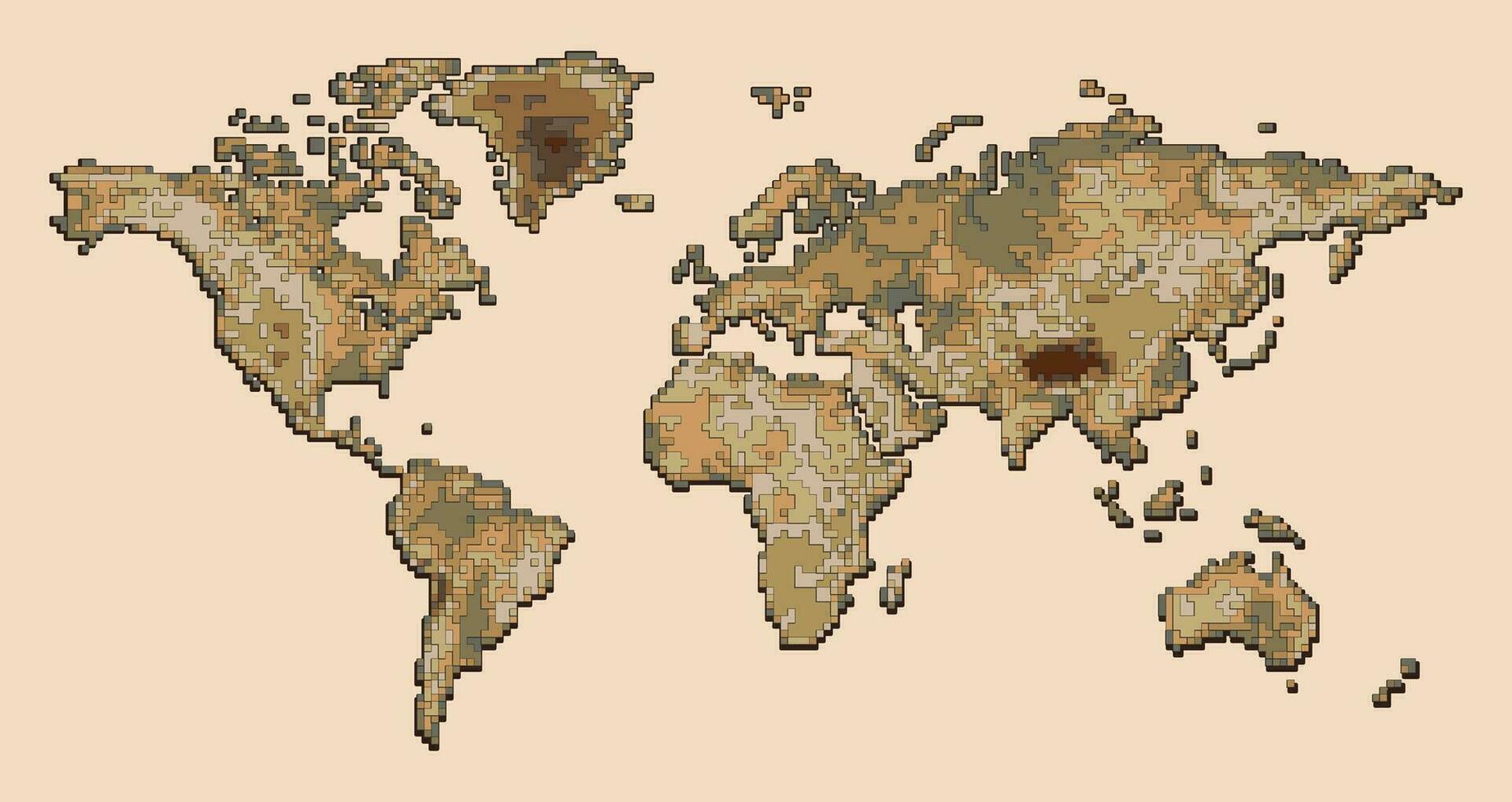 vecteur monde carte pixel art