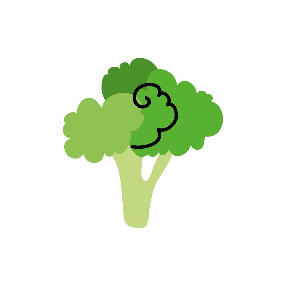 icône isolée saine de légumes de brocoli frais vecteur