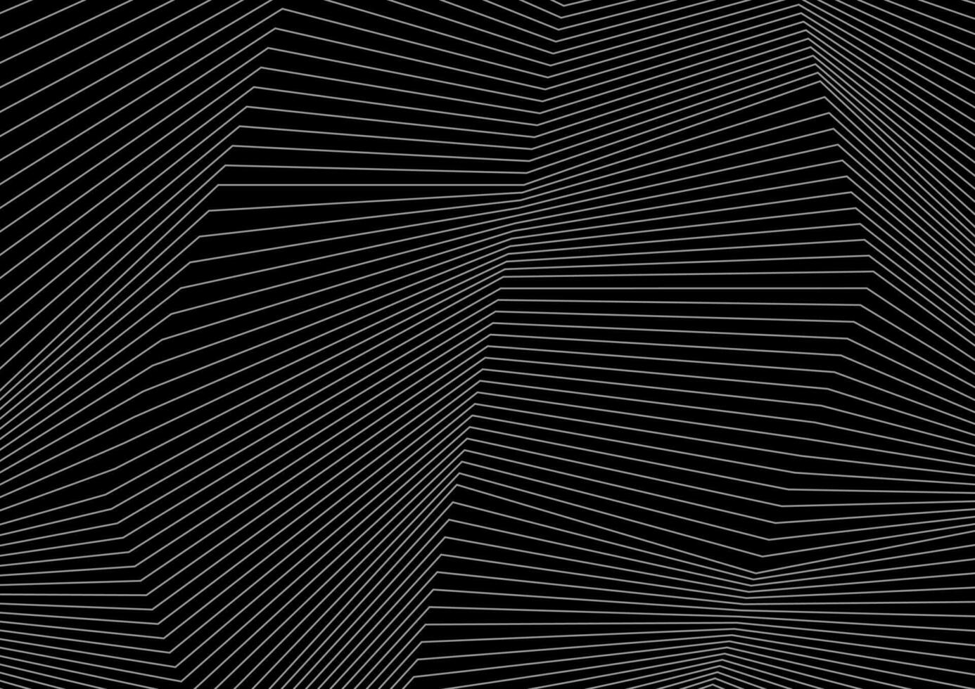noir et blanc incurvé réfracté 3d géométrique lignes technologie Contexte vecteur