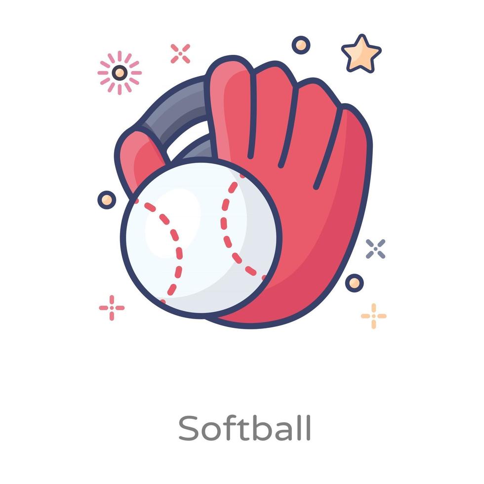 conception de softball et gant vecteur