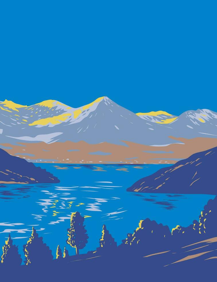 Lac Genève sur Nord côté de Suisse Alpes Suisse wpa art déco affiche vecteur