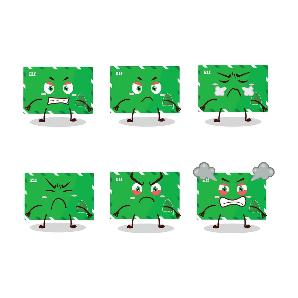 elfe enveloppes dessin animé personnage avec divers en colère expressions vecteur