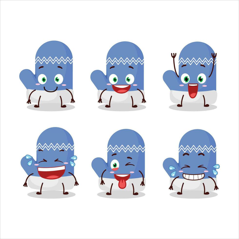 dessin animé personnage de Nouveau bleu gants avec sourire expression vecteur