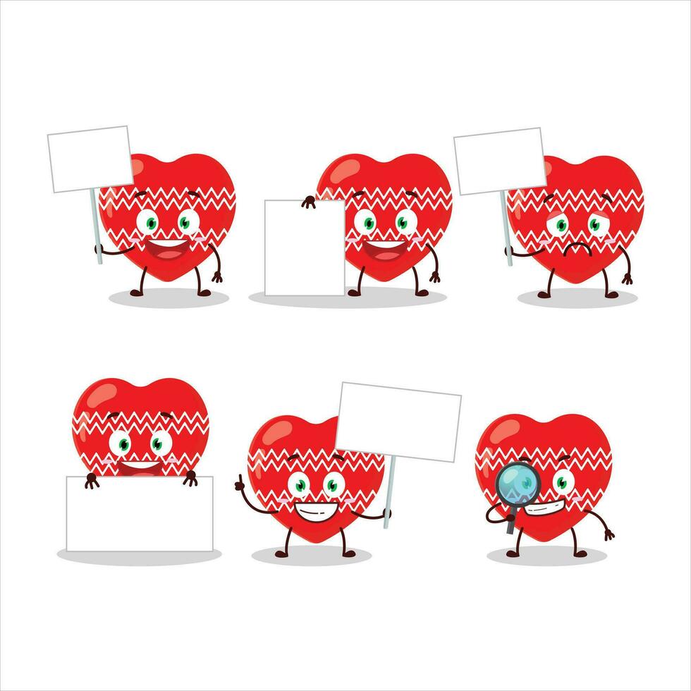 l'amour rouge Noël dessin animé personnage apporter information planche vecteur