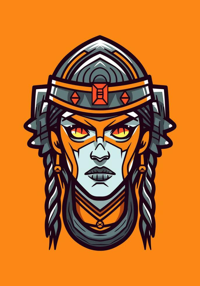 viking guerrier fille illustration vecteur