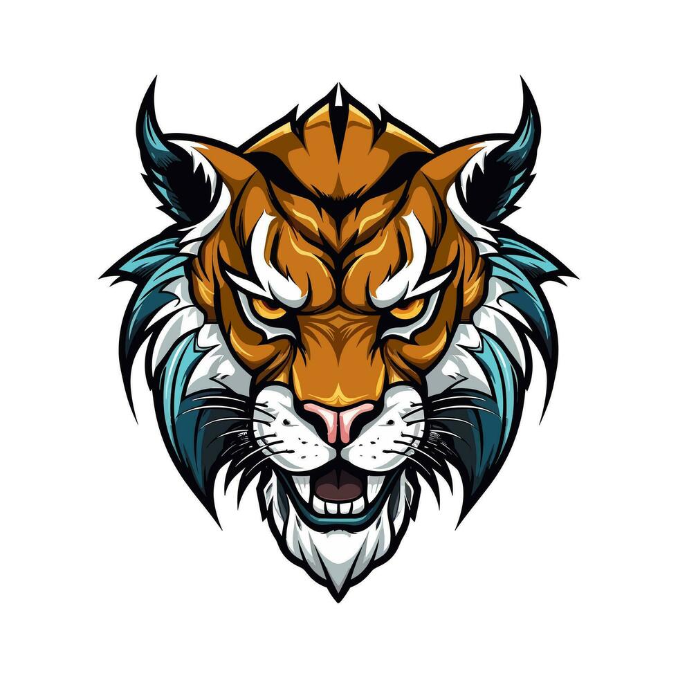 expressif main tiré tigre illustration dans logo conception, mettant en valeur la grâce et force. parfait pour marques vouloir une toucher de sauvage élégance vecteur
