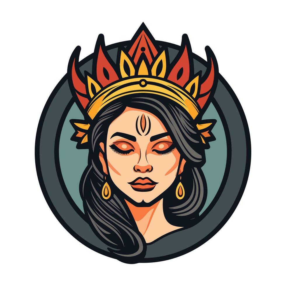 chicano fille main tiré logo conception artistique représentation de chicano fierté et identité. riches dans symbolisme, cette illustration transmet patrimoine, beauté, et responsabilisation vecteur