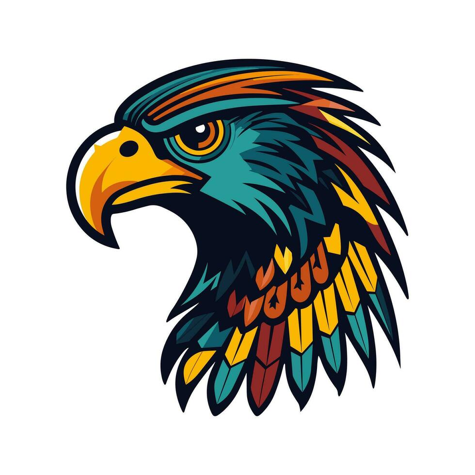 en colère Aigle faucon logo vecteur agrafe art illustration