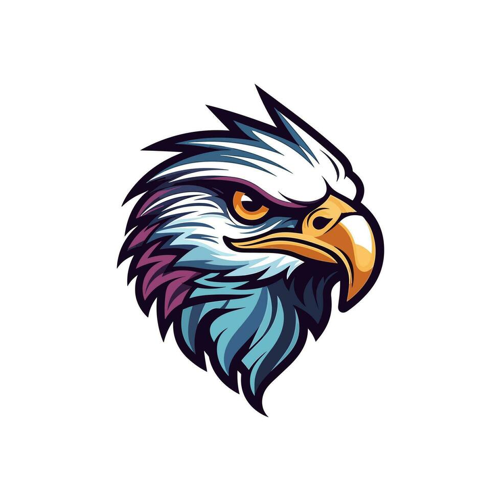 en colère Aigle faucon logo vecteur agrafe art illustration