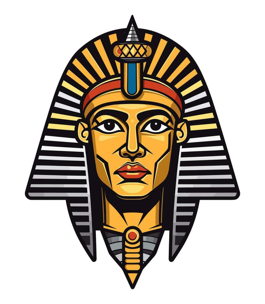 une majestueux égyptien d'or pharaon vecteur agrafe art illustration, incorporant Puissance et royalties, parfait pour ancien Egypte inspiré dessins et historique projets