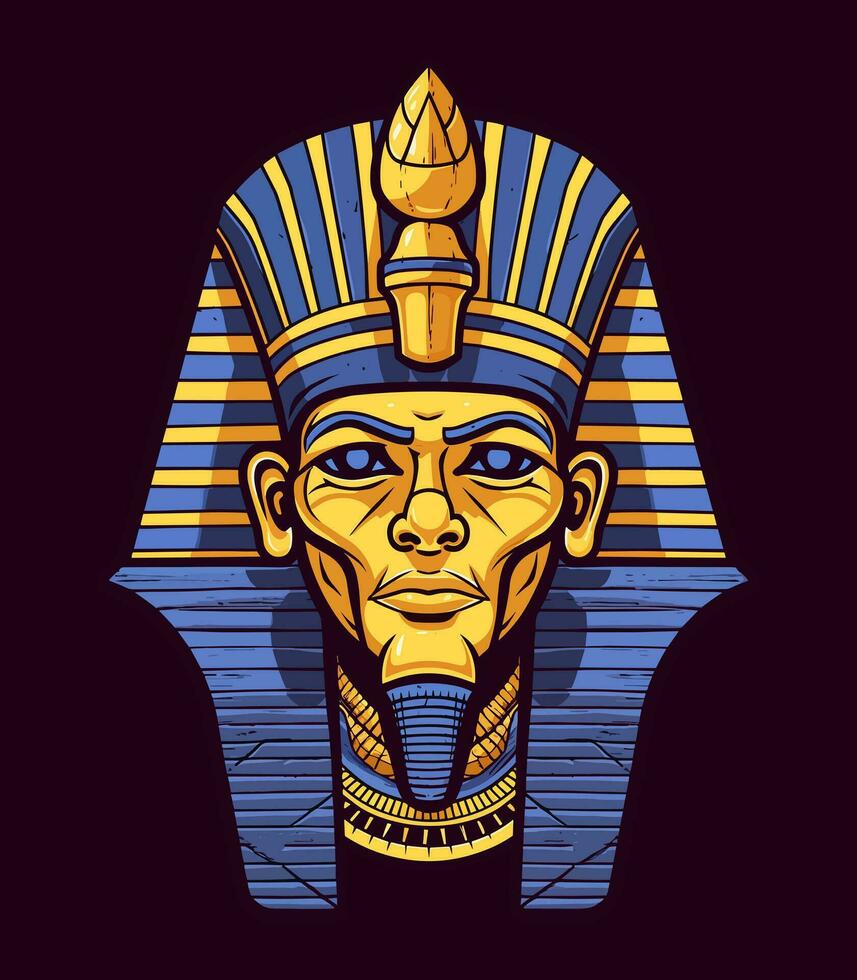 une majestueux égyptien d'or pharaon vecteur agrafe art illustration, incorporant Puissance et royalties, parfait pour ancien Egypte inspiré dessins et historique projets