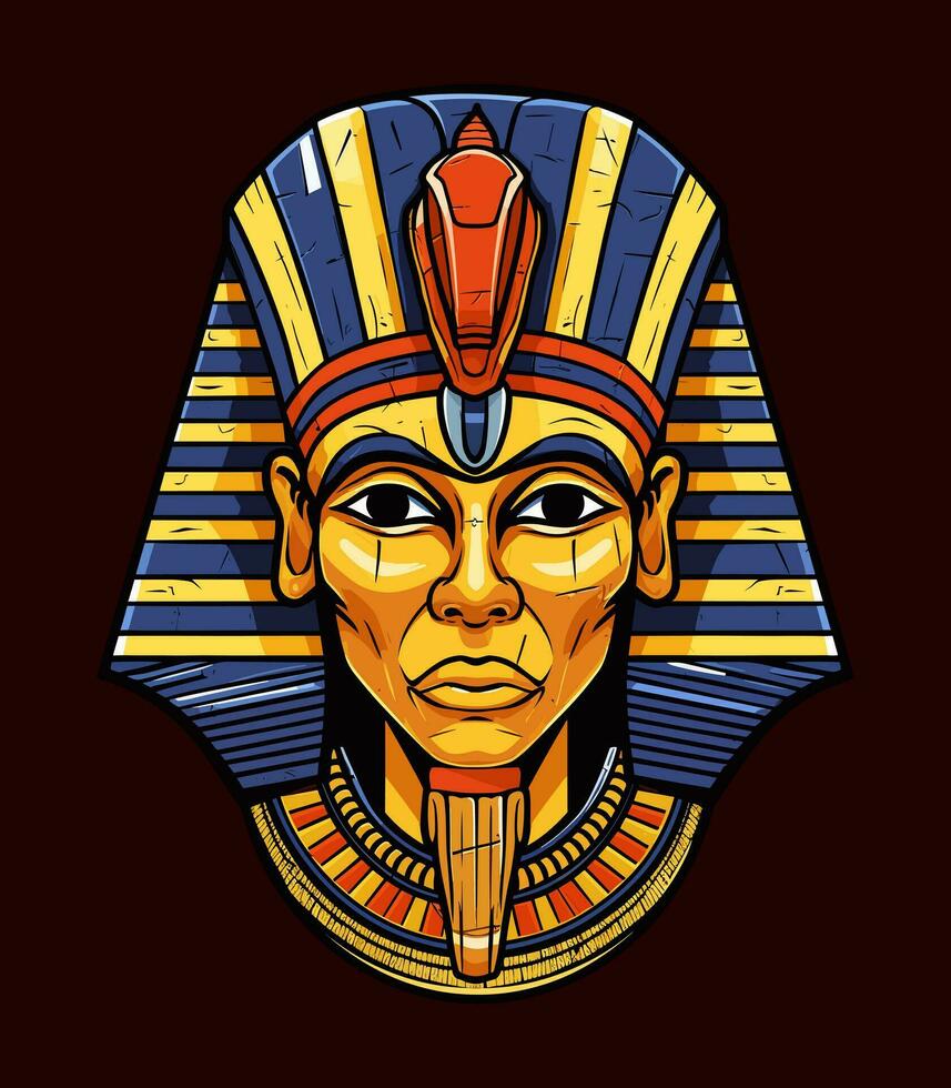 une majestueux égyptien d'or pharaon vecteur agrafe art illustration, incorporant Puissance et royalties, parfait pour ancien Egypte inspiré dessins et historique projets
