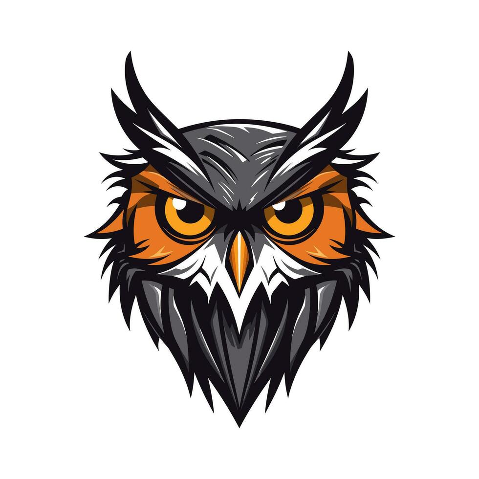 hibou logo vecteur agrafe art illustration