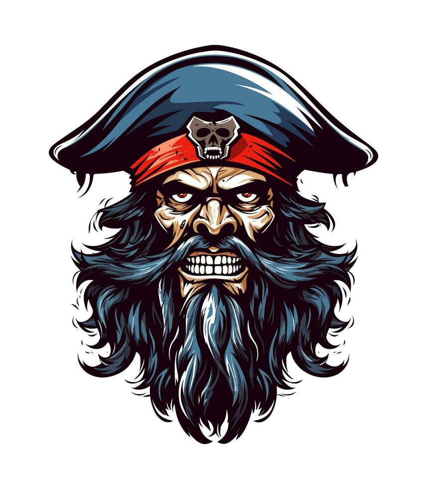 pirates crâne zombi tête vecteur agrafe art illustration