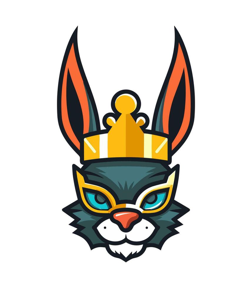 un iconique et reconnaissable lapin mascotte logo vecteur agrafe art illustration, représentant agilité et rapidité, adapté pour des sports équipe logos, mascottes, et athlétique à thème dessins