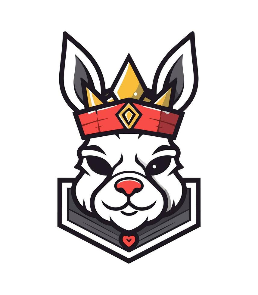 un de manière complexe détaillé lapin mascotte logo vecteur agrafe art illustration, mettant en valeur le lapins adorable Caractéristiques et animé personnalité, idéal pour animal à thème logos et enfants des produits