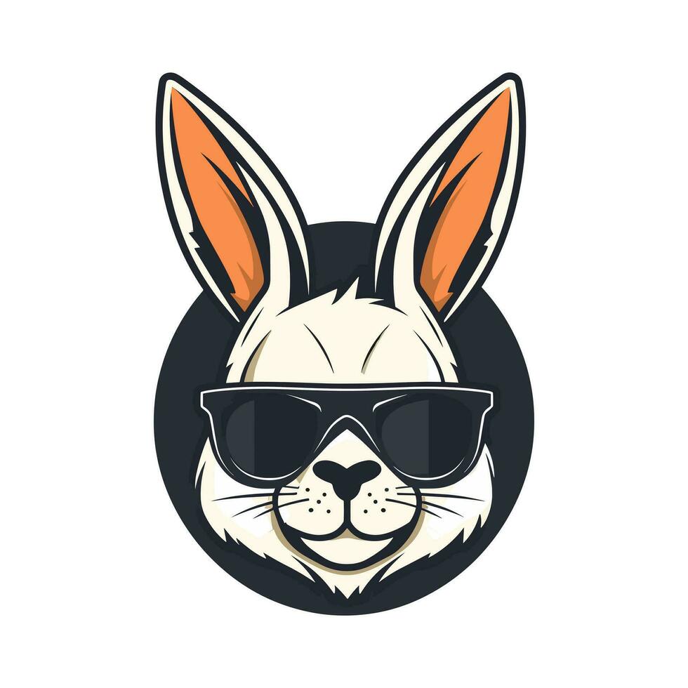 une cool et élégant lapin portant des lunettes de soleil vecteur agrafe art illustration, exsudant une sens de confiance et tendance, parfait pour mode vers l'avant dessins et hanche l'image de marque