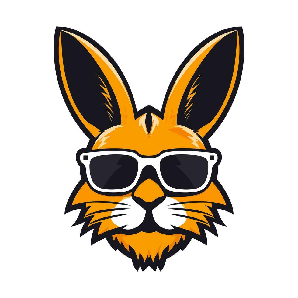 une cool et élégant lapin portant des lunettes de soleil vecteur agrafe art illustration, exsudant une sens de confiance et tendance, parfait pour mode vers l'avant dessins et hanche l'image de marque