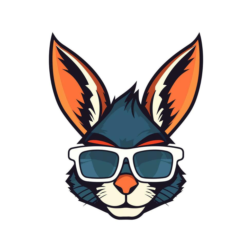 une cool et élégant lapin portant des lunettes de soleil vecteur agrafe art illustration, exsudant une sens de confiance et tendance, parfait pour mode vers l'avant dessins et hanche l'image de marque