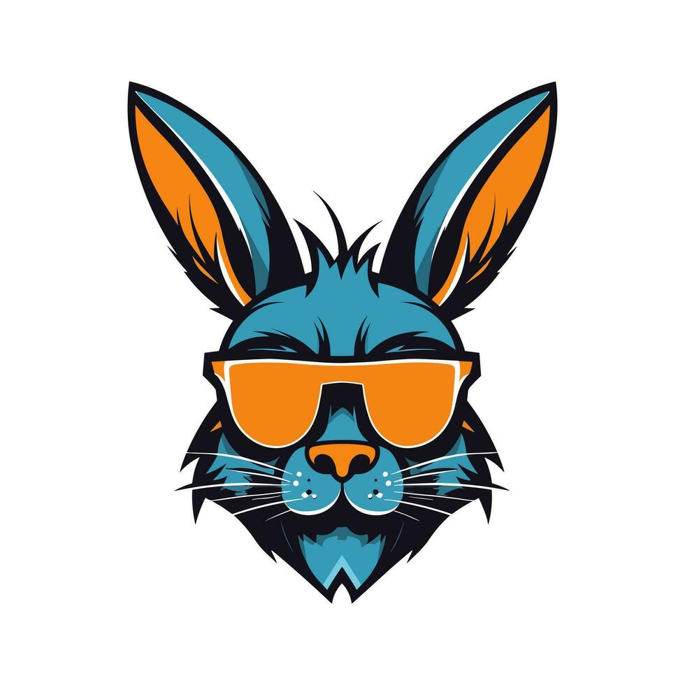 une cool et élégant lapin portant des lunettes de soleil vecteur agrafe art illustration, exsudant une sens de confiance et tendance, parfait pour mode vers l'avant dessins et hanche l'image de marque