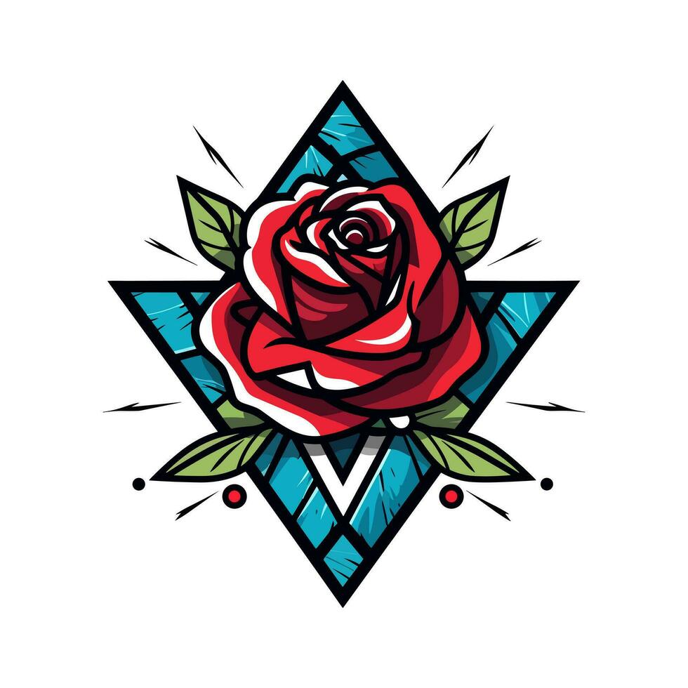 des roses fleur logo agrafe art illustration vecteur