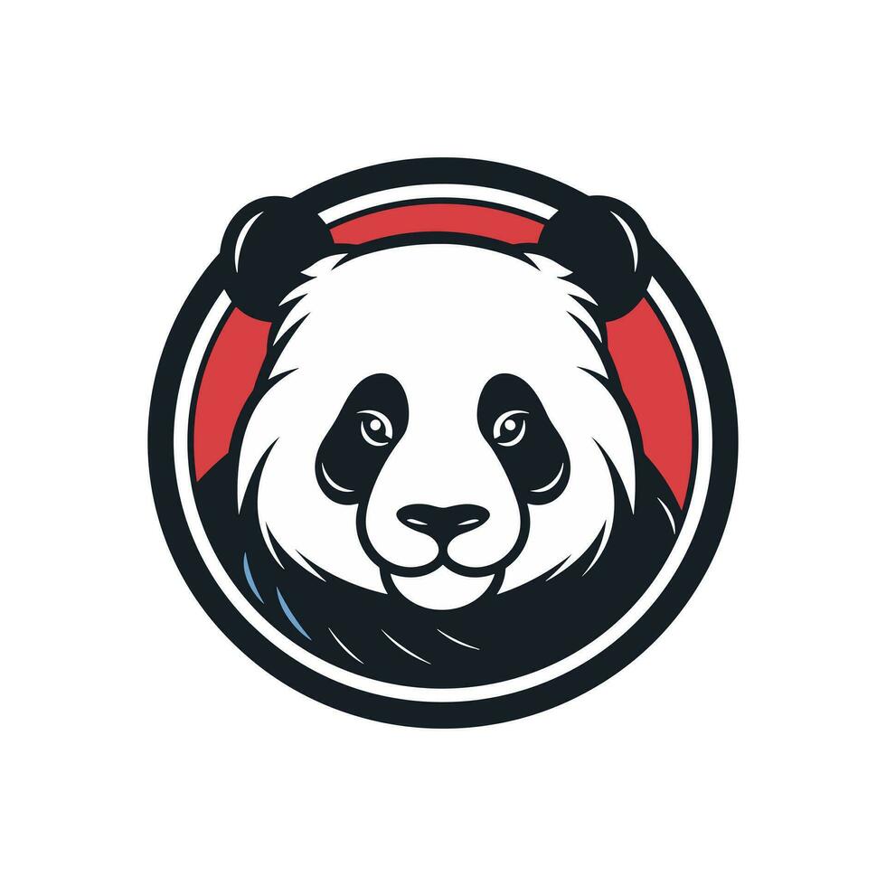 Panda mascotte logo vecteur agrafe art illustration