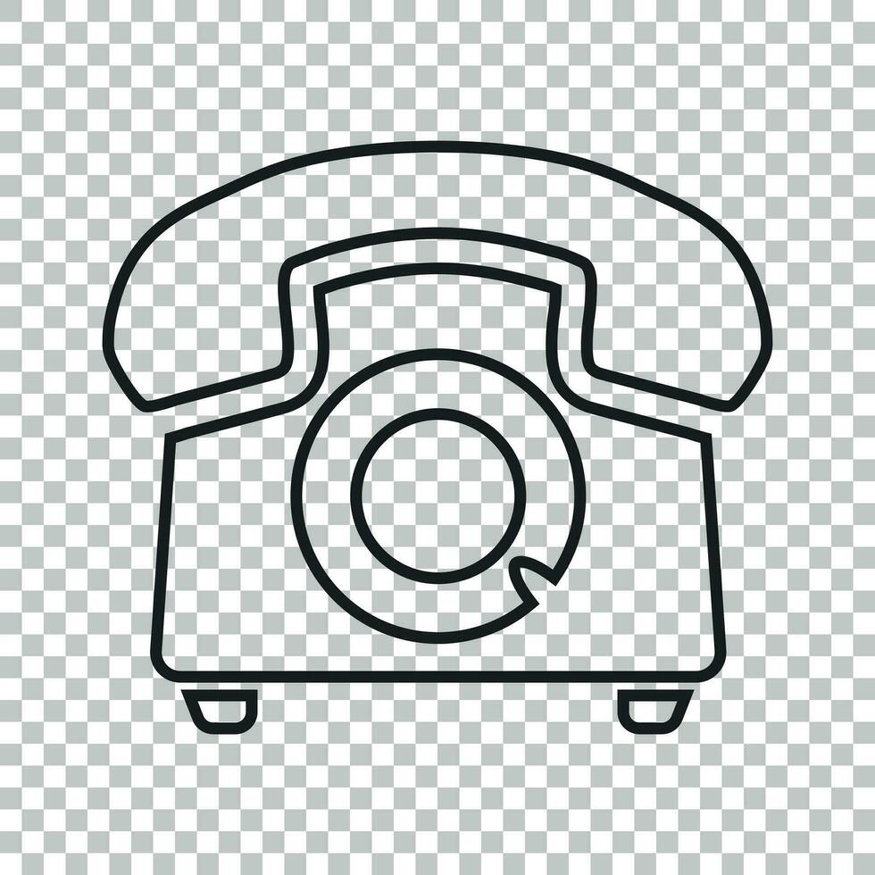 téléphone vecteur icône dans ligne style. vieux ancien Téléphone symbole illustration.