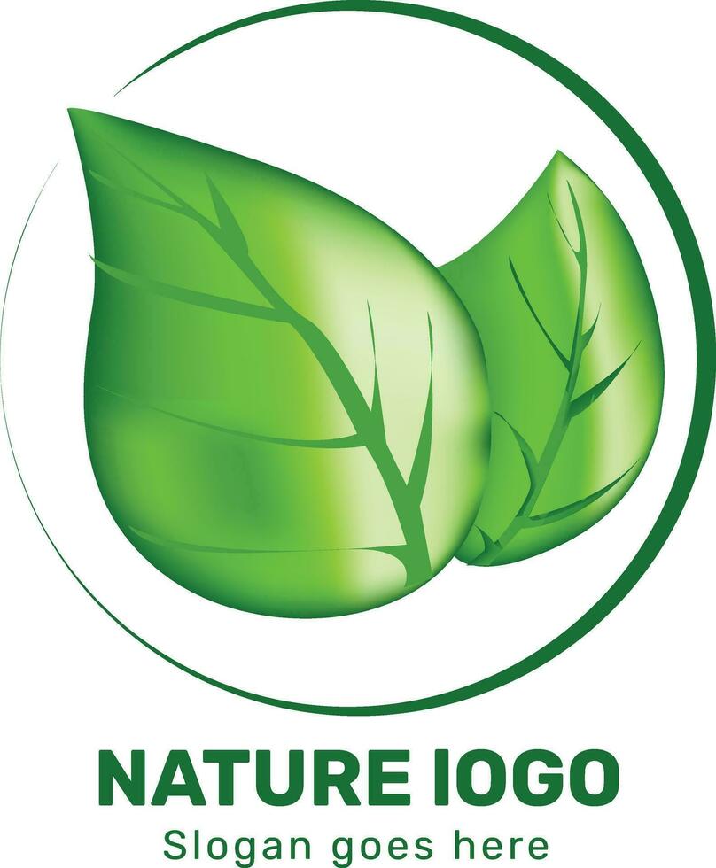 coloré la nature feuille logo conception avec abstrait lignes formes à l'intérieur. utilisable pour entreprise, communauté, industriel, fondation, prestations de service entreprise. plat vecteur logo conception illustration.