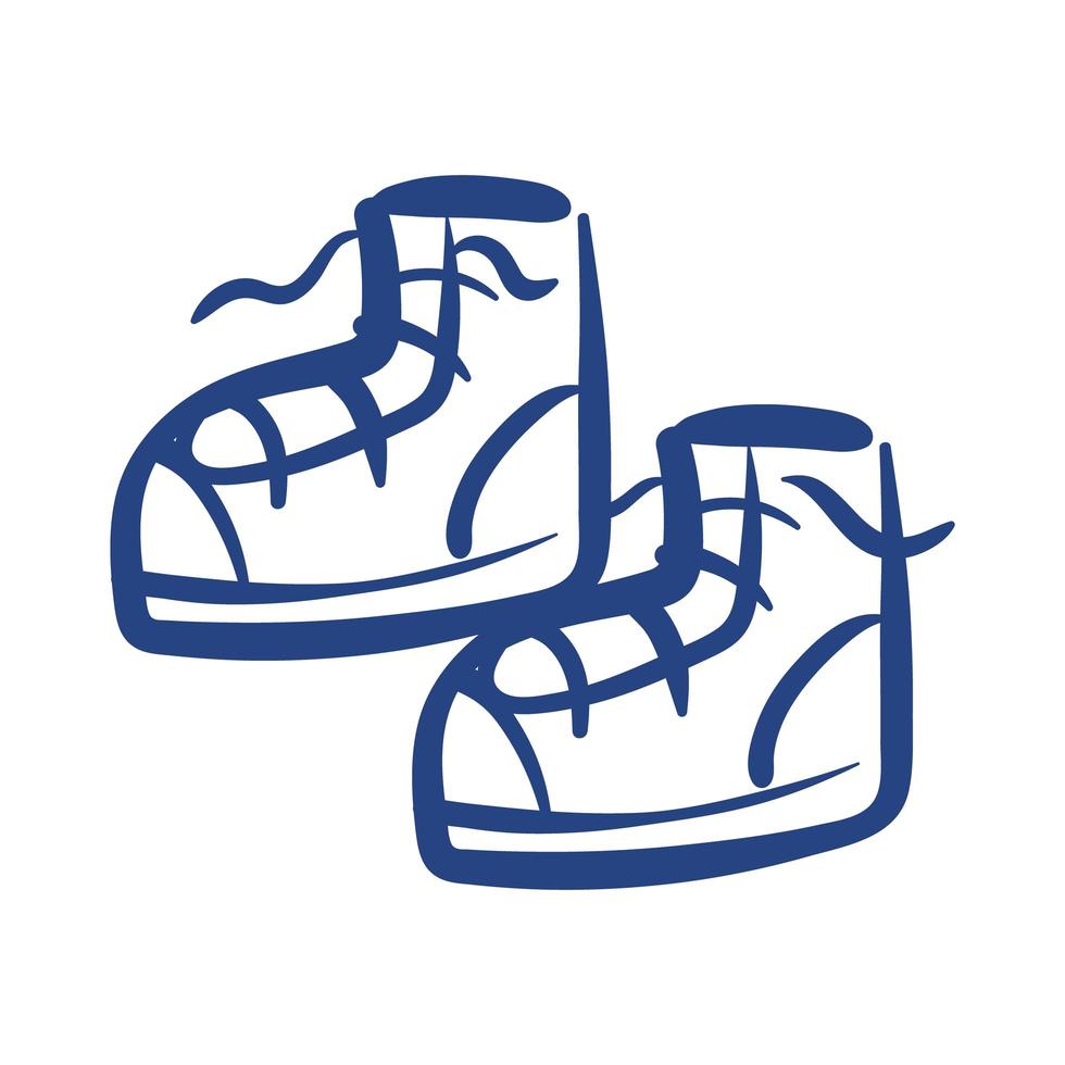 icône de style de forme libre de chaussures de tennis vecteur