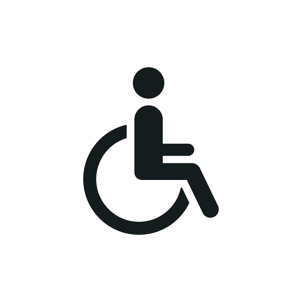 homme dans fauteuil roulant vecteur icône. handicapé invalide gens signe illustration.
