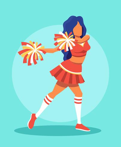 Illustration de la pom-pom girl vecteur