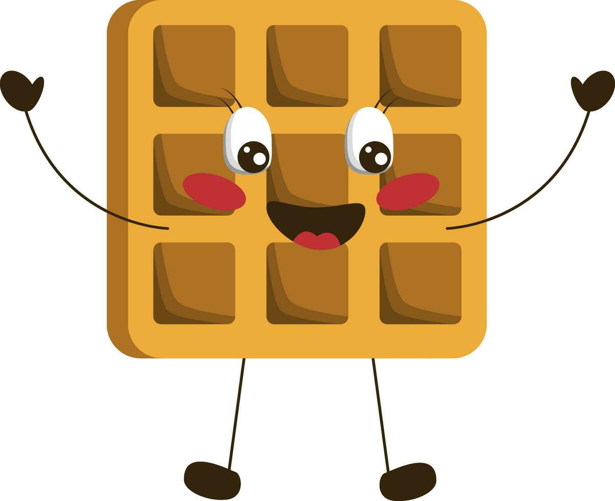 viennois gaufre mignonne personnage sourire joie vecteur