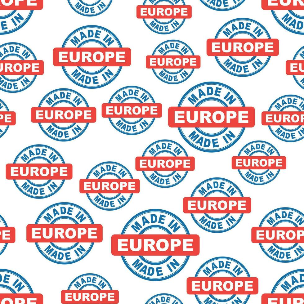 fabriqué dans L'Europe  sans couture modèle Contexte icône. plat vecteur illustration. L'Europe  signe symbole modèle.