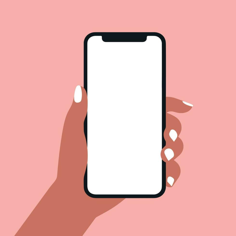 une main en portant une cellule téléphone vecteur