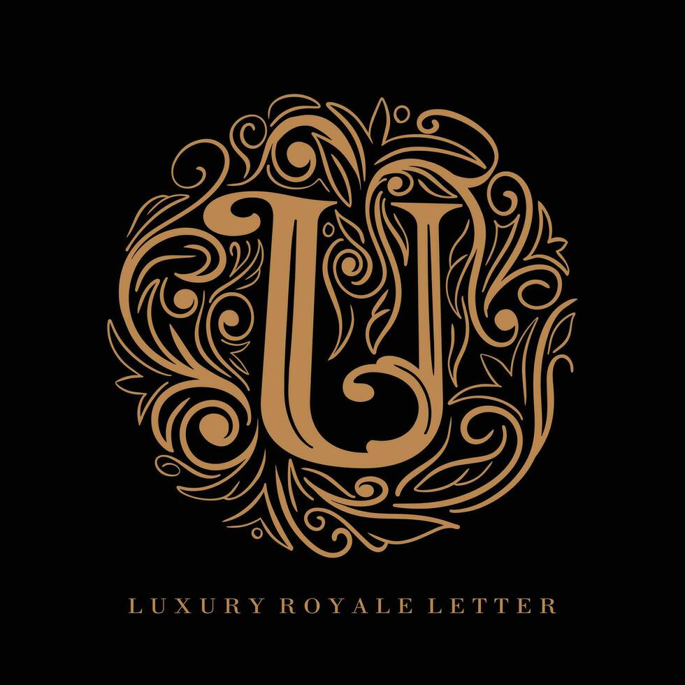lettre u luxe Royal cercle ornement logo vecteur