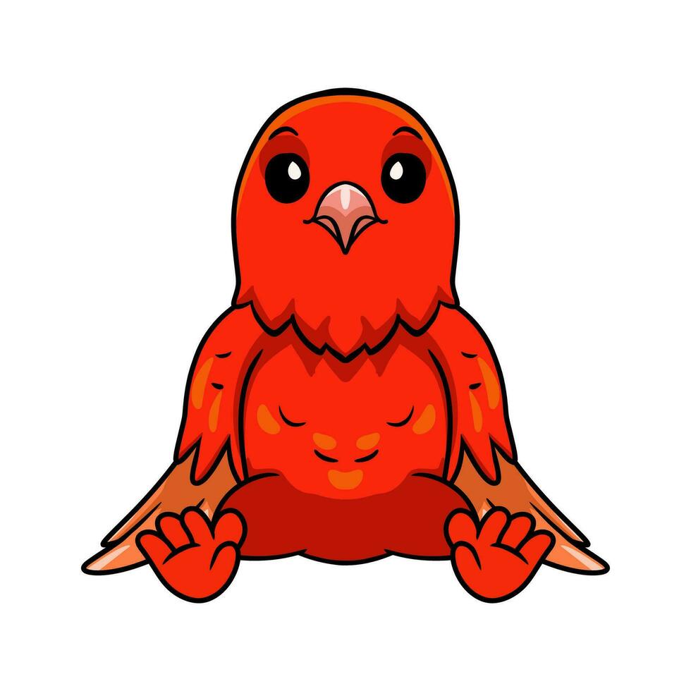 mignonne rouge facteur canari dessin animé vecteur