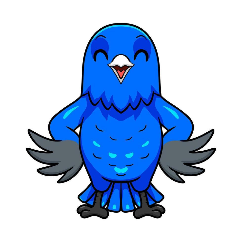 mignonne bleu facteur canari dessin animé vecteur