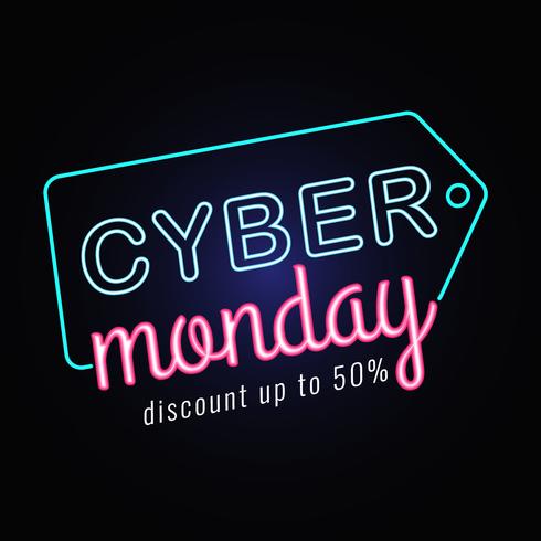 Cyber ​​Monday Sale Neon vecteur