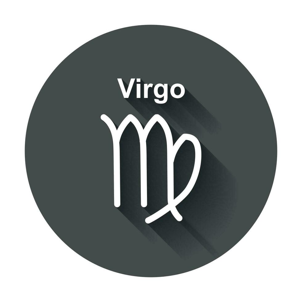 Vierge zodiaque signe. plat astrologie vecteur illustration avec longue ombre.