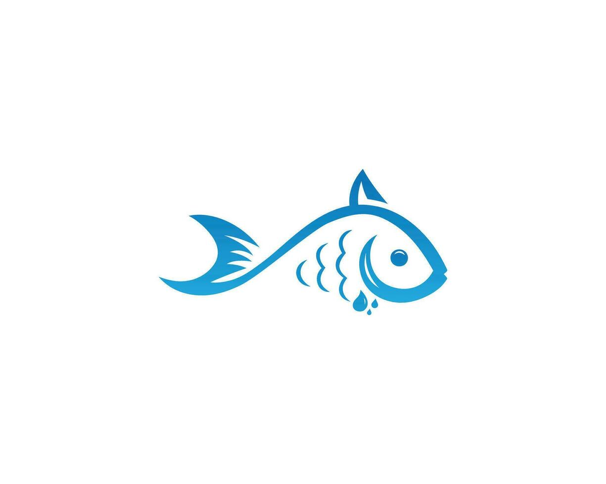 moderne Frais poisson logo conception avec l'eau laissez tomber symbole vecteur concept modèle.