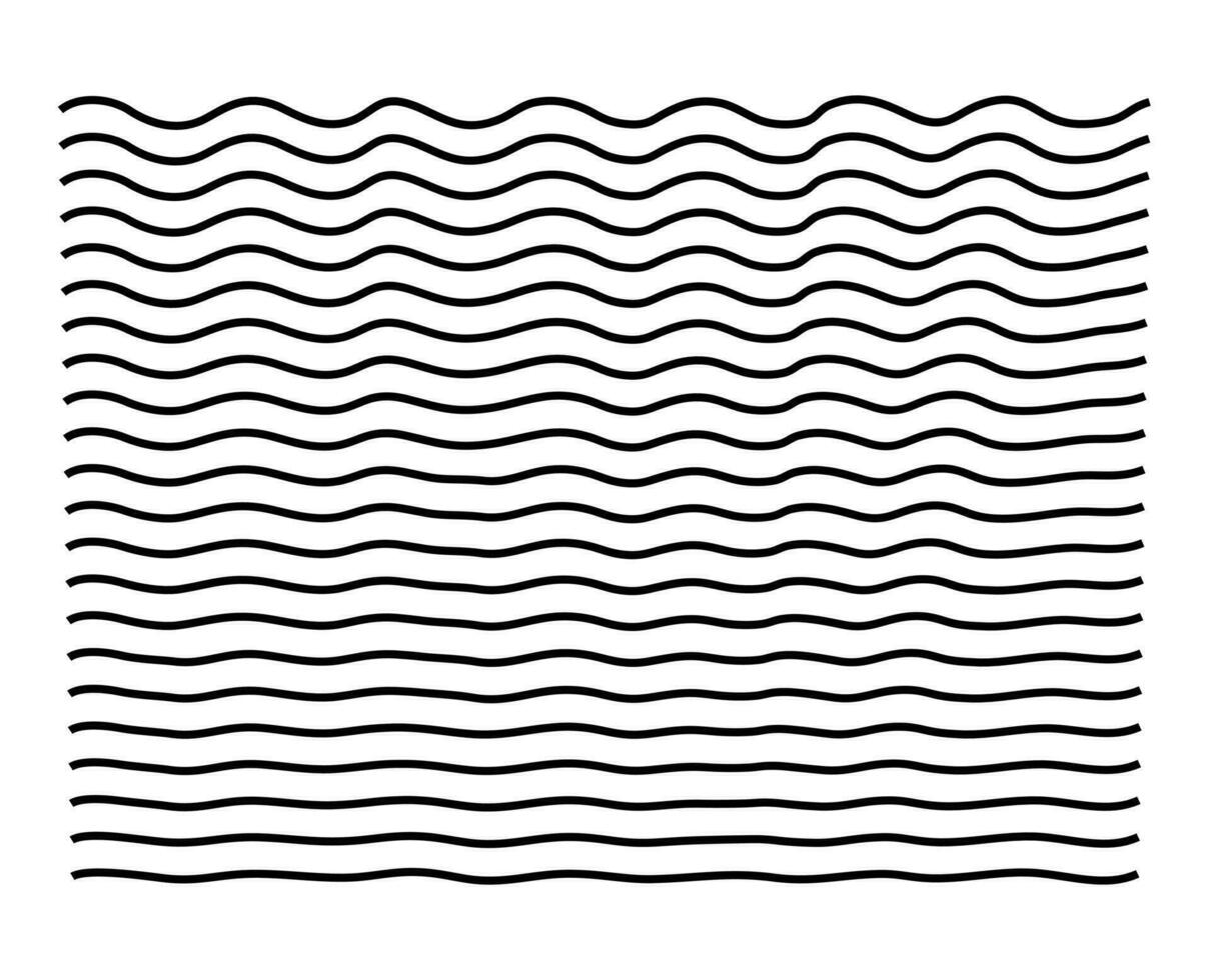 ensemble de ondulé horizontal lignes. Facile vecteur linéaire illustration.