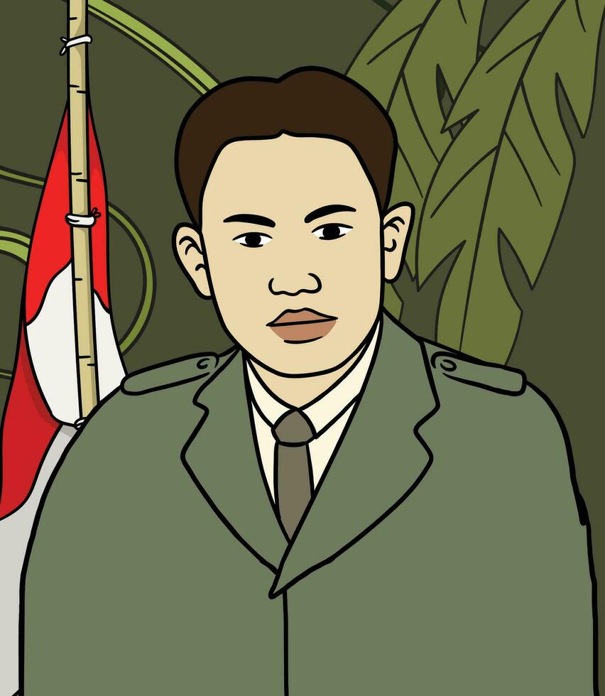 yogyakarta héros portrait illustration. content indonésien nationale héros journée vecteur