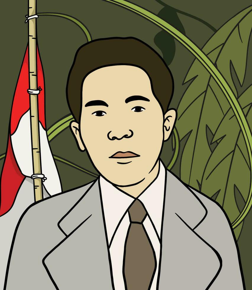 est Nusa tenggara héros portrait illustration. content indonésien nationale héros journée vecteur