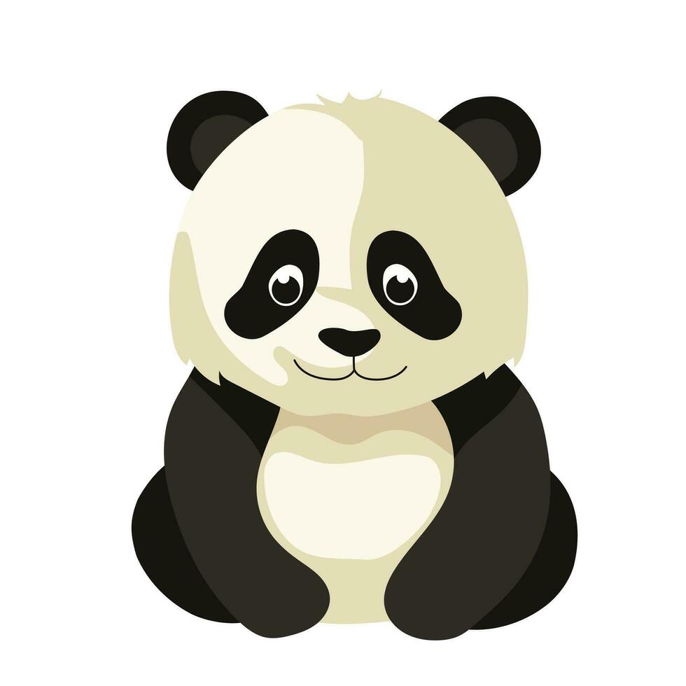 dessin animé mignon panda assis, illustration vectorielle vecteur