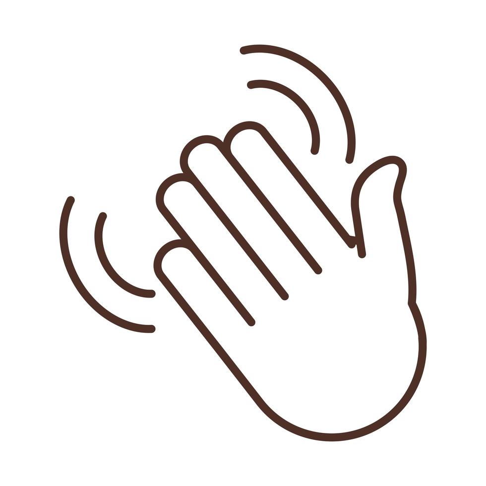 geste de la langue des signes applaudissant l'icône de la ligne de la main vecteur